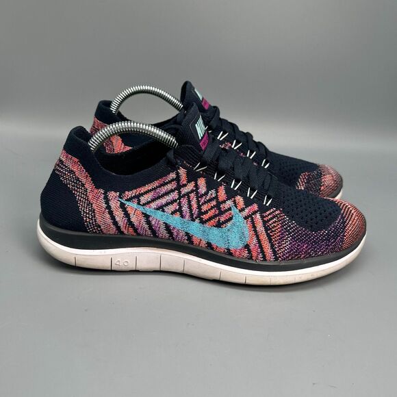 Nike Free 4.0 Flyknit Women's 7 Multicolor Low Top Athletic Running Sneakers - Picture 1 of 10